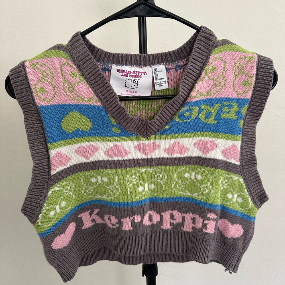 Hello Kitty and Friends Knit Vest - Pink, Green, Blue